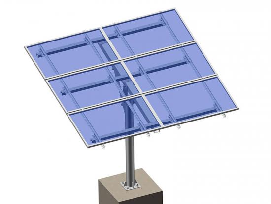 Ground solar panel pole mount racking