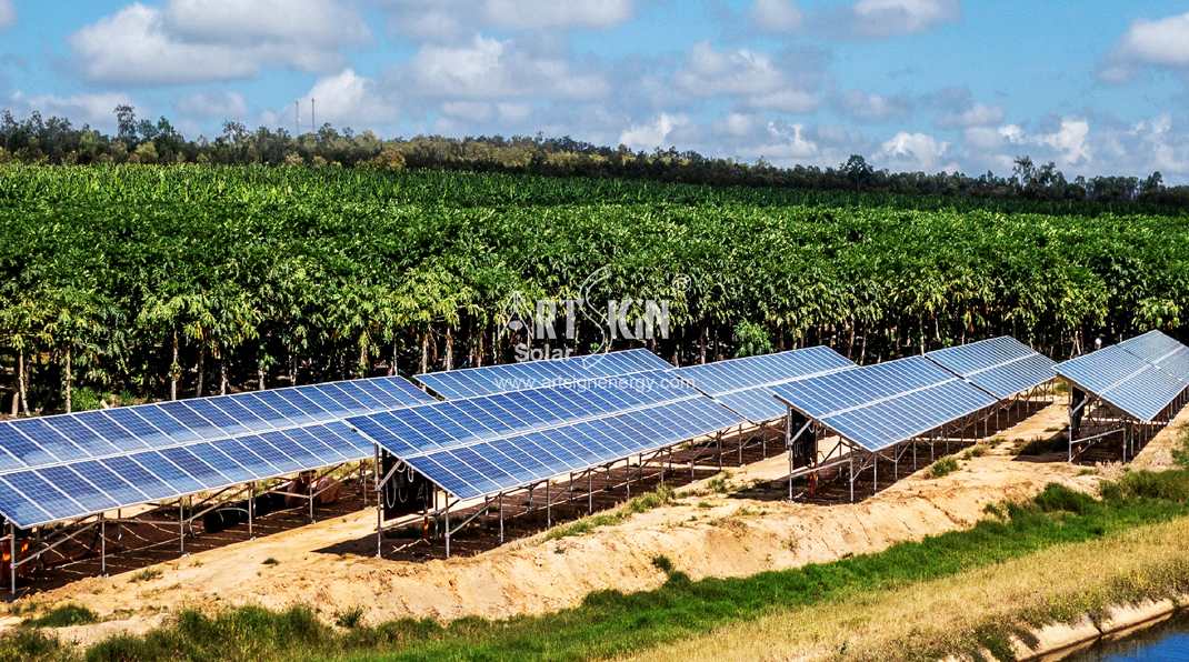 オーストラリアの太陽電池パネルアルミ地面実装システム ベクターイラスト CLIPARTO 基礎。 