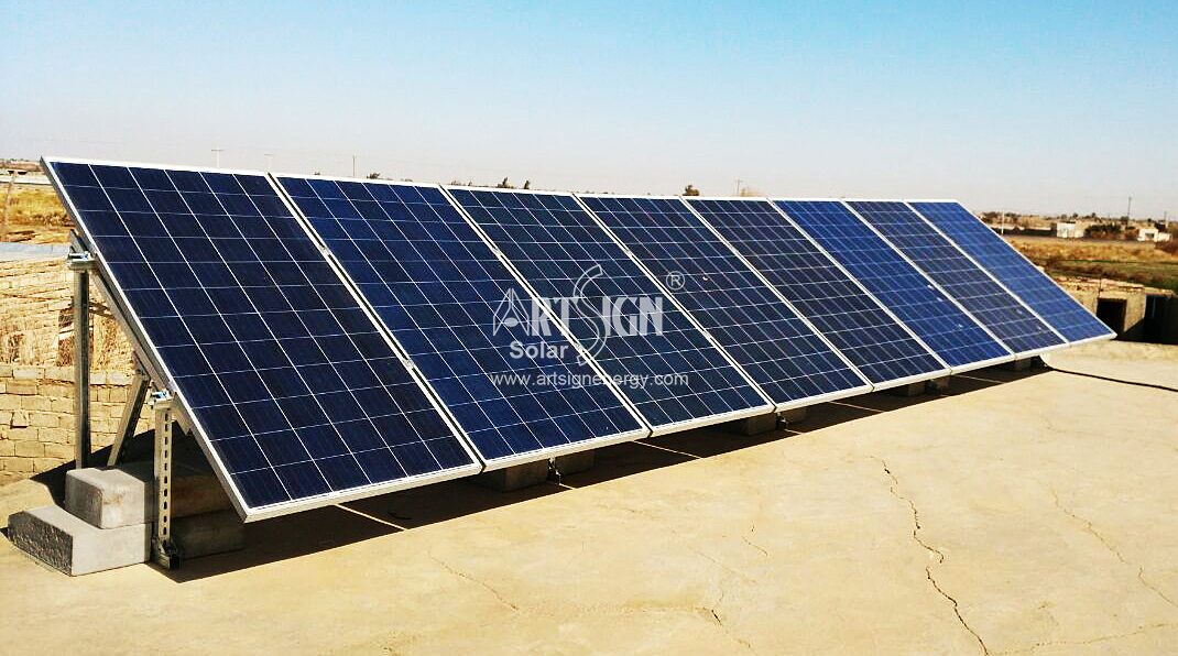 C type cartbon steel solar rooftop mounting structure with ballasted solution, without drilling roof.