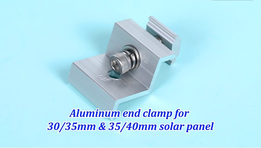 Aluminum end clamp for 30/35 & 35/40mm thickness solar panel
