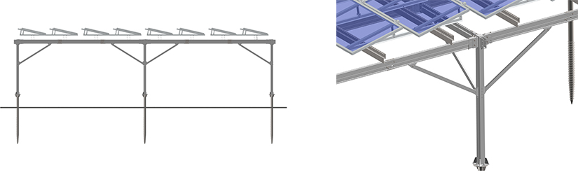 Steel agricultural farm solar mounting system