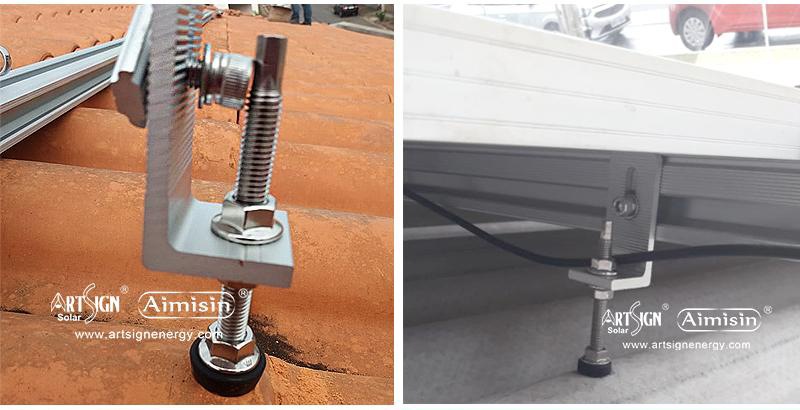 L foot solar aluminum roof brackets