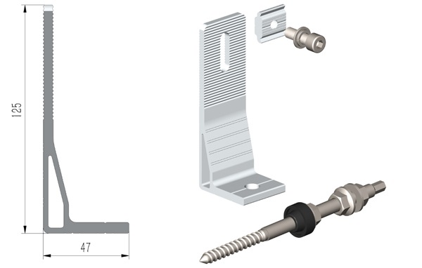 Aluminium solar panel mounting structure manufacturer roof hook