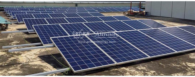 Solar panel flat roof adjustable mounting system