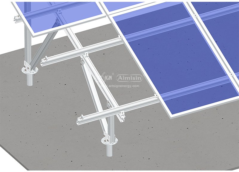 Solar panel mounting ground screw 