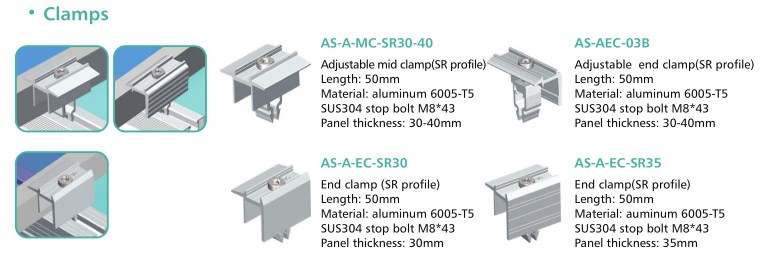 adjustable end clamp