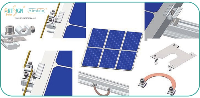 solar panel mounting grounding clips