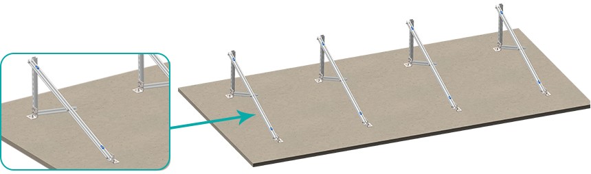 flat roof solar triangle ballast