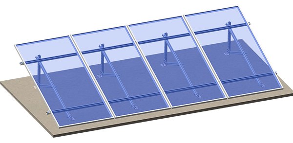 flat roof solar triangle ballast