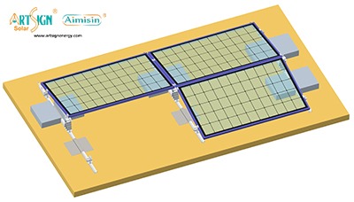 Ballasting solar panels on flat roofs