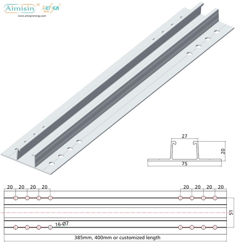 aluminium solar panel mounting rails