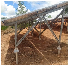 Ground screw solar ground structure