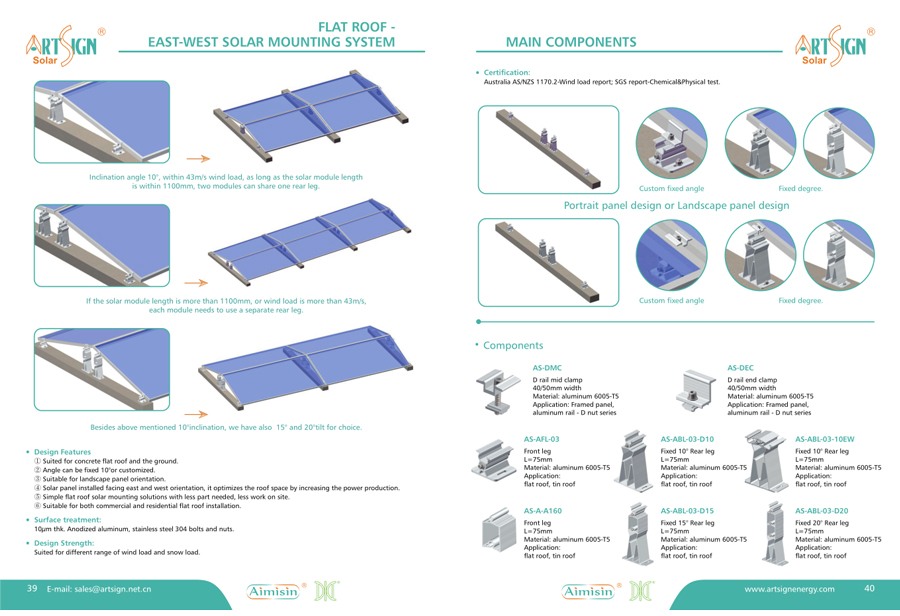 Flat Rooftop Solar Mounting Racking System