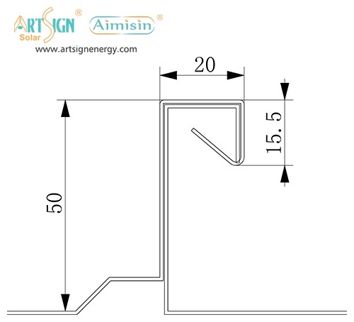 ART SIGN solar panel roof mounting bracket AS-N1A-50 Applicative roof sheet