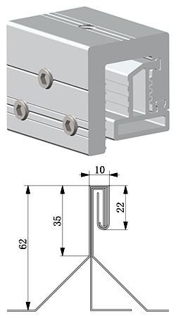 ART SIGN non-penetrating N-clip AS-N2F-50
