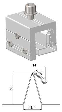 ART SIGN non-penetrating N-clip AS-N4-50