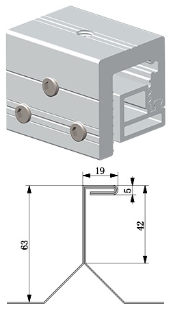 ART SIGN non-penetrating N-clip AS-N5-50