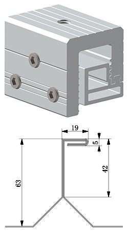 ART SIGN non-penetrating N-clip AS-N5B-50