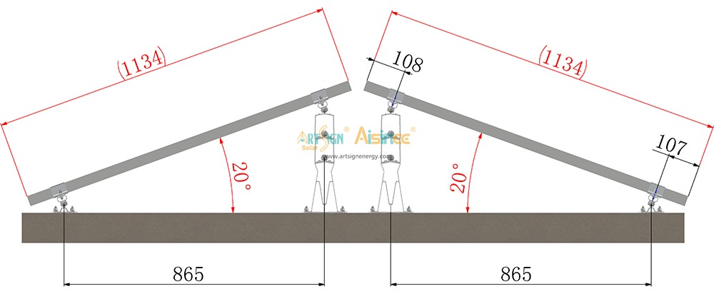 ART SIGN solar flat roof bracket AS-AFL-03