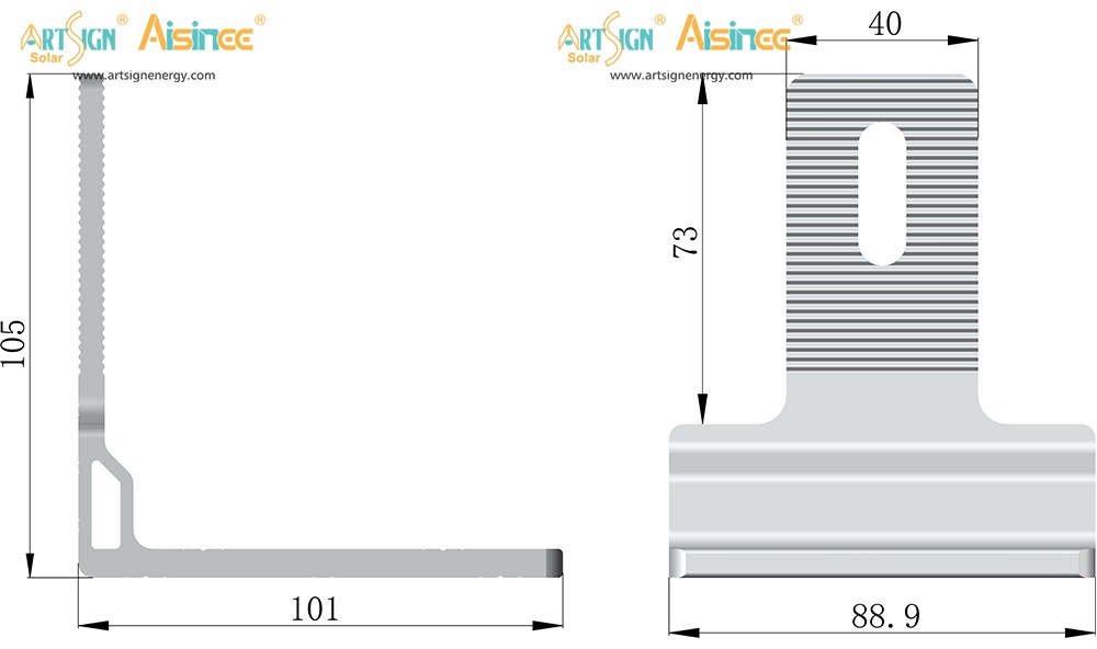 ART SIGN solar tile roof hook AS-A-A111 size