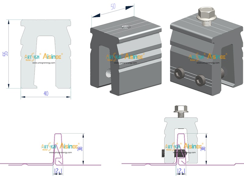 aluminum N shape roof bracket