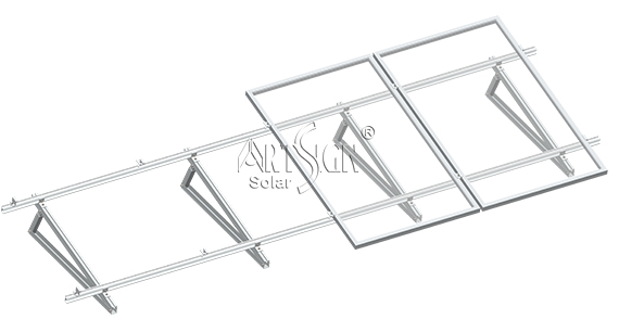 Aluminum 6005-T5 PV tripod for flat roof installation