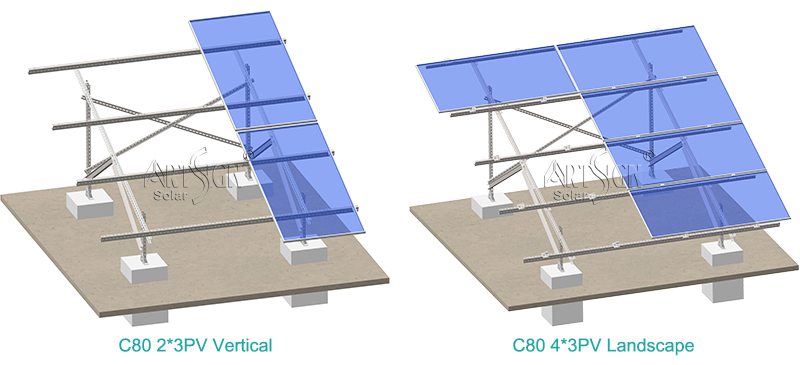 flat roof solar racking system