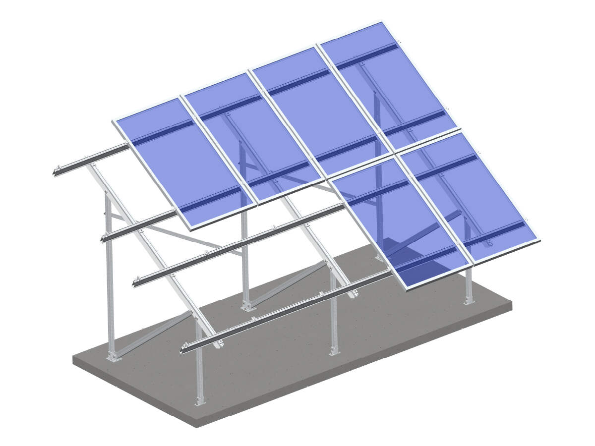 Aluminum solar ground mount- Single slot U beam 