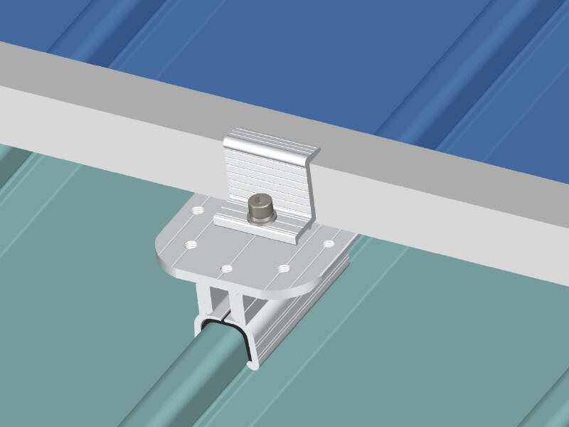 Railless solar mounting structure for metal roof 