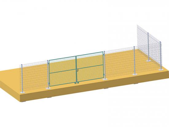 Wire mesh fencing for solar system mounting