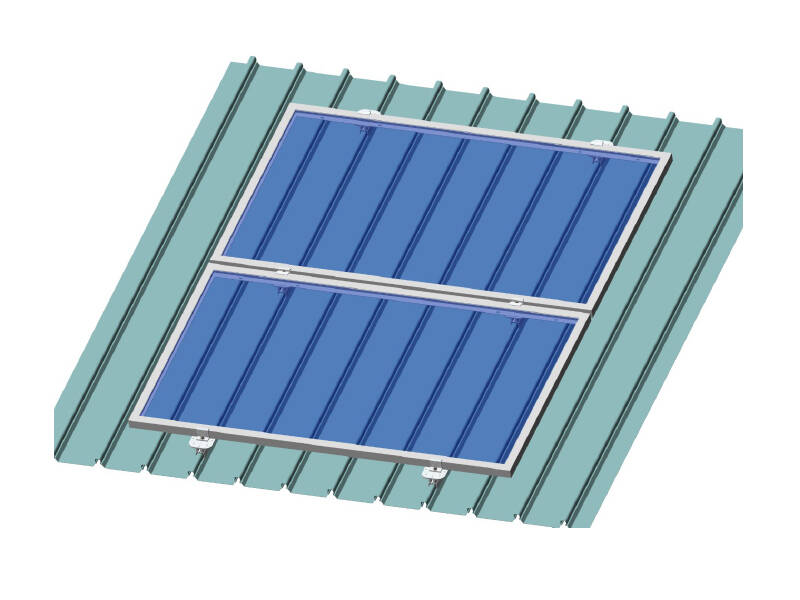 Railless solar mounting structure for metal roof 