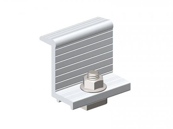 End clamp for solar module panel mounting