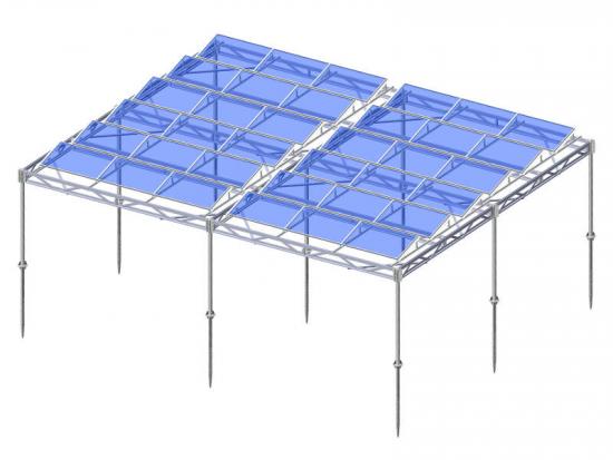 Aluminum agricultural farm solar mounting system