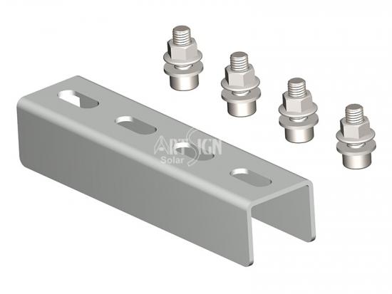 Solar ground mounting steel rail jointer AS-SRS-C41