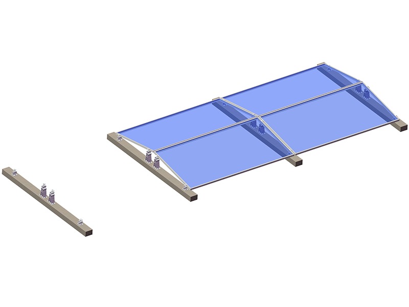 East-West solar flat roof mounting system 