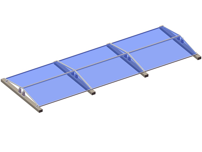 East-West solar flat roof mounting system 