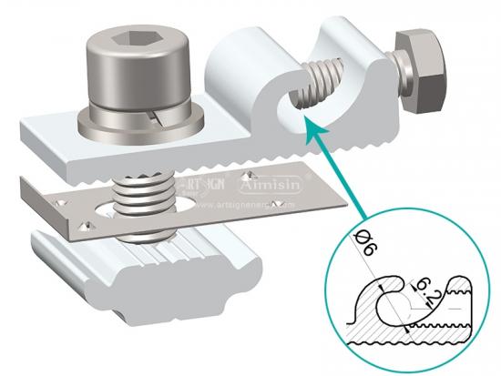 ground earthing clip for solar panel brackets