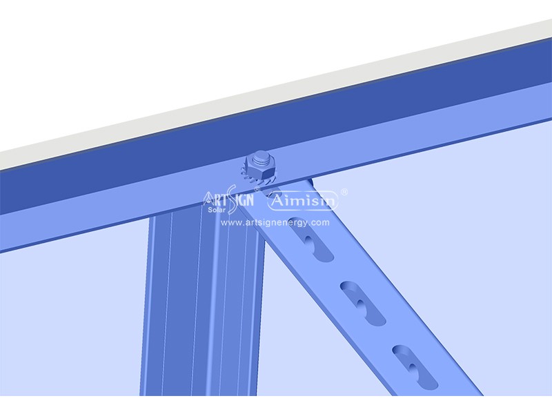 FLAT ROOF - Adjustable tilt solar mount bracket with foldable tilt legs 