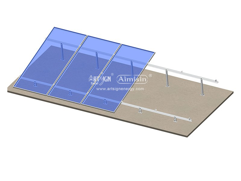 Solar panel flat roof mounting system - adjustable tilt kit raised clearance height 