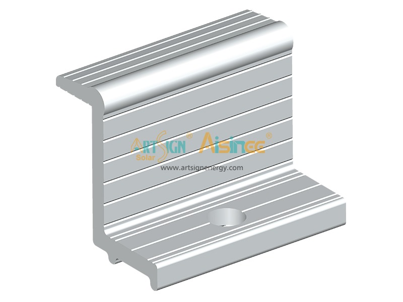 Anodized extruded aluminum profile solar rail end clamps for solar panel mounting