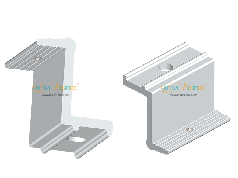 Anodized extruded aluminum profile solar rail end clamps for solar panel mounting