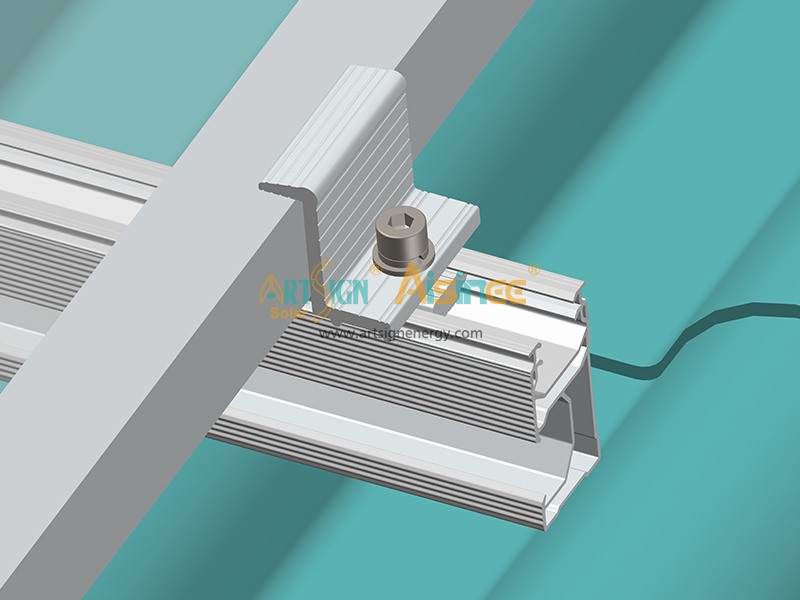 Anodized extruded aluminum profile solar rail end clamps for solar panel mounting