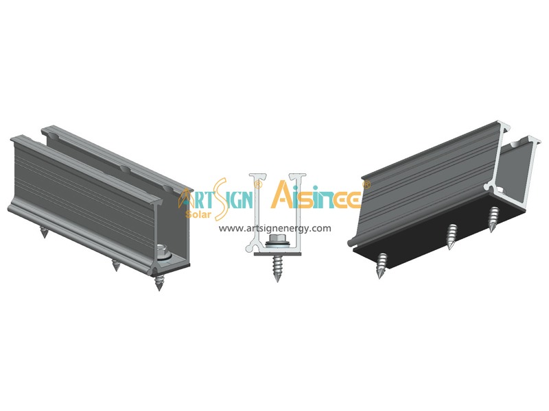 Customized Anodized Solar Mini Rail for Metal Roof Solar Mounting System |ART SIGN