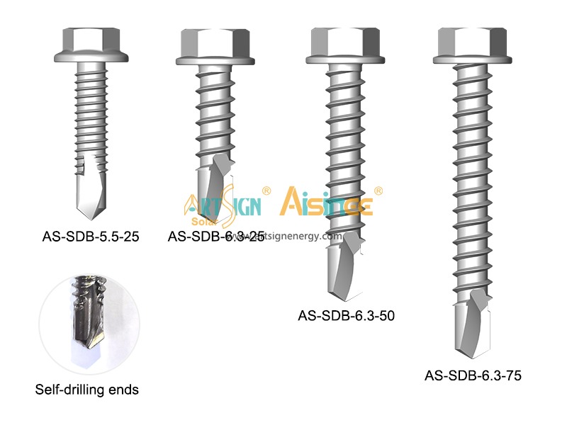 Self drilling tapping stainless steel screws M6.3 series