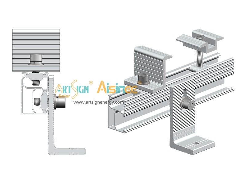 Aluminum solar panel roof mounting rails D rail 04#