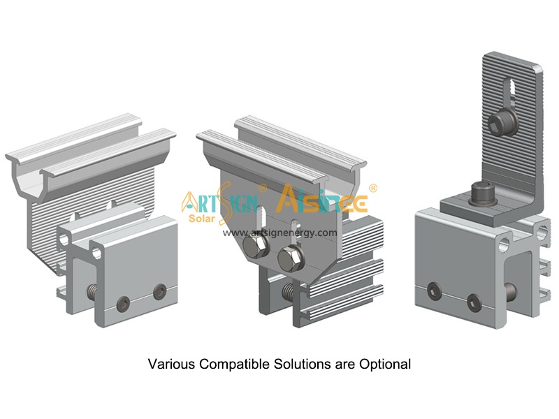 Solar PV module mounting aluminum 6005-T5 bracket with mini rail AS-N12 |Art Sign