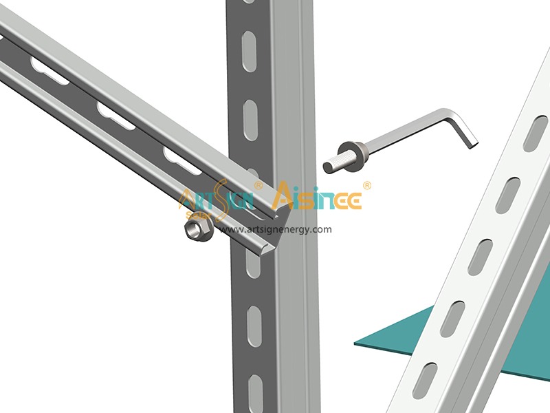 ground mounting T module series hot dipped galvanized steel - C41×52 section
