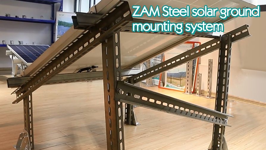 ZAM Steel solar ground mounting system