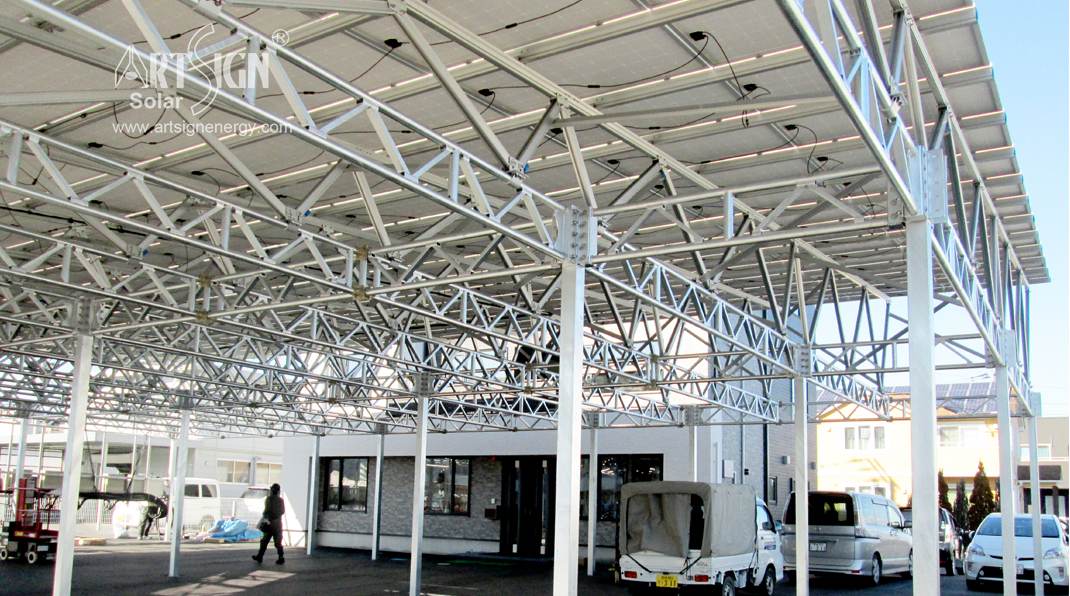 Solar parking lot mounting structure