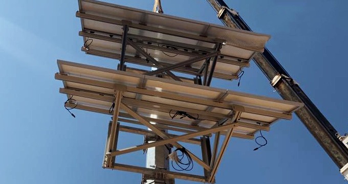 Highway CCTV pole solar pv structure